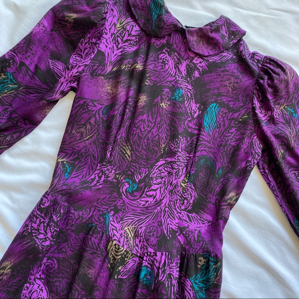 Vintage Purple Paisley Dress